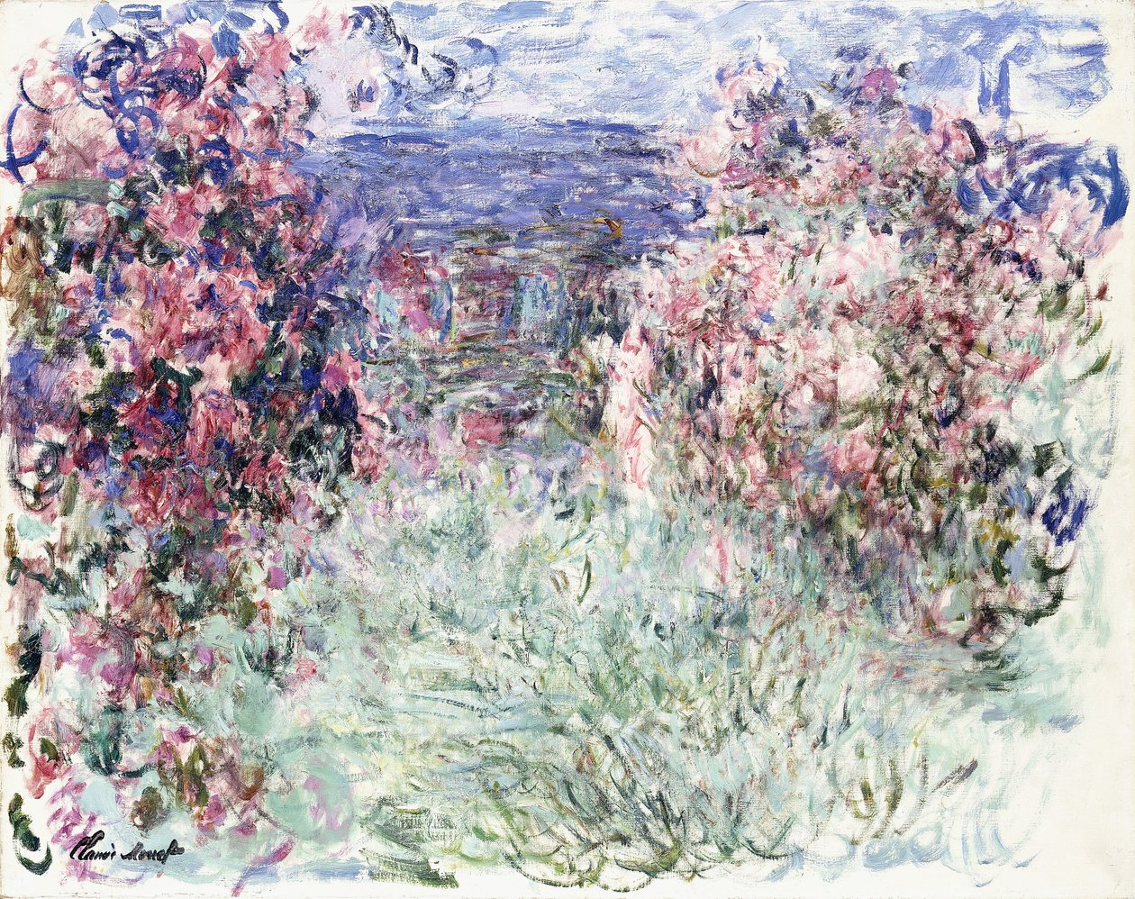 A casa entre as rosas, 1925 de Claude Monet