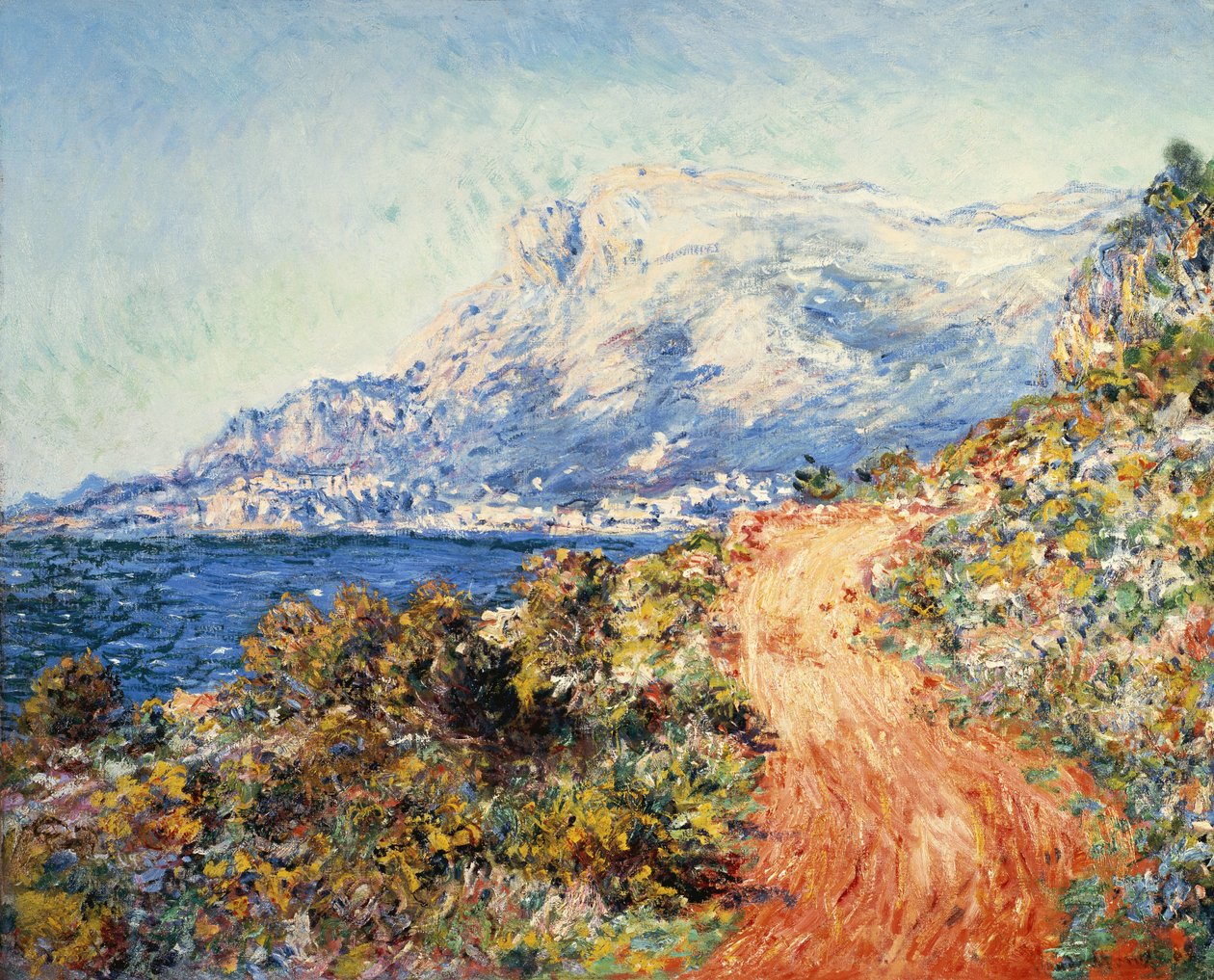 A estrada vermelha perto de Menton, 1884 de Claude Monet