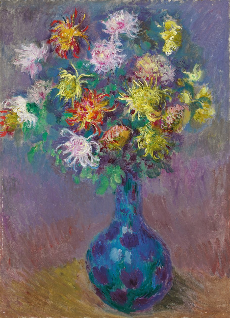 Vaso de crisântemos, 1882 de Claude Monet
