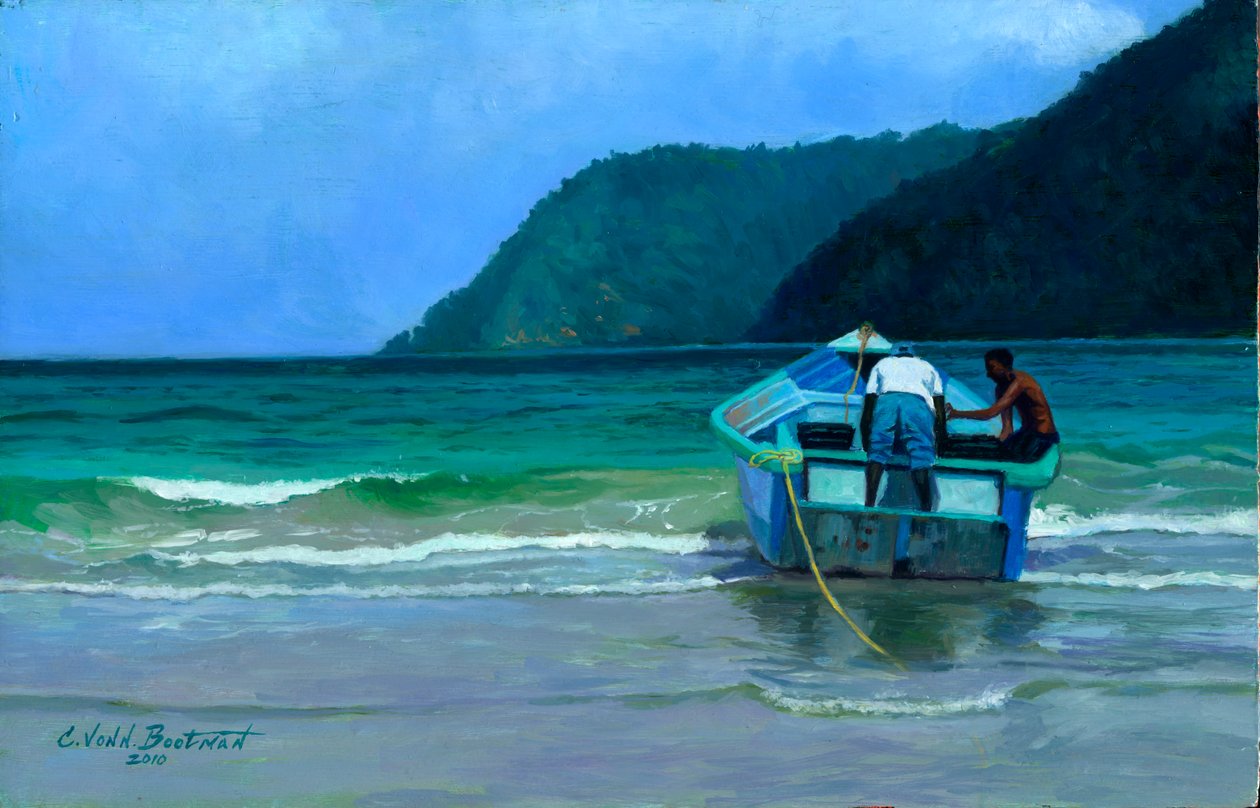 Antes do Catch (óleo na madeira) de Colin Bootman