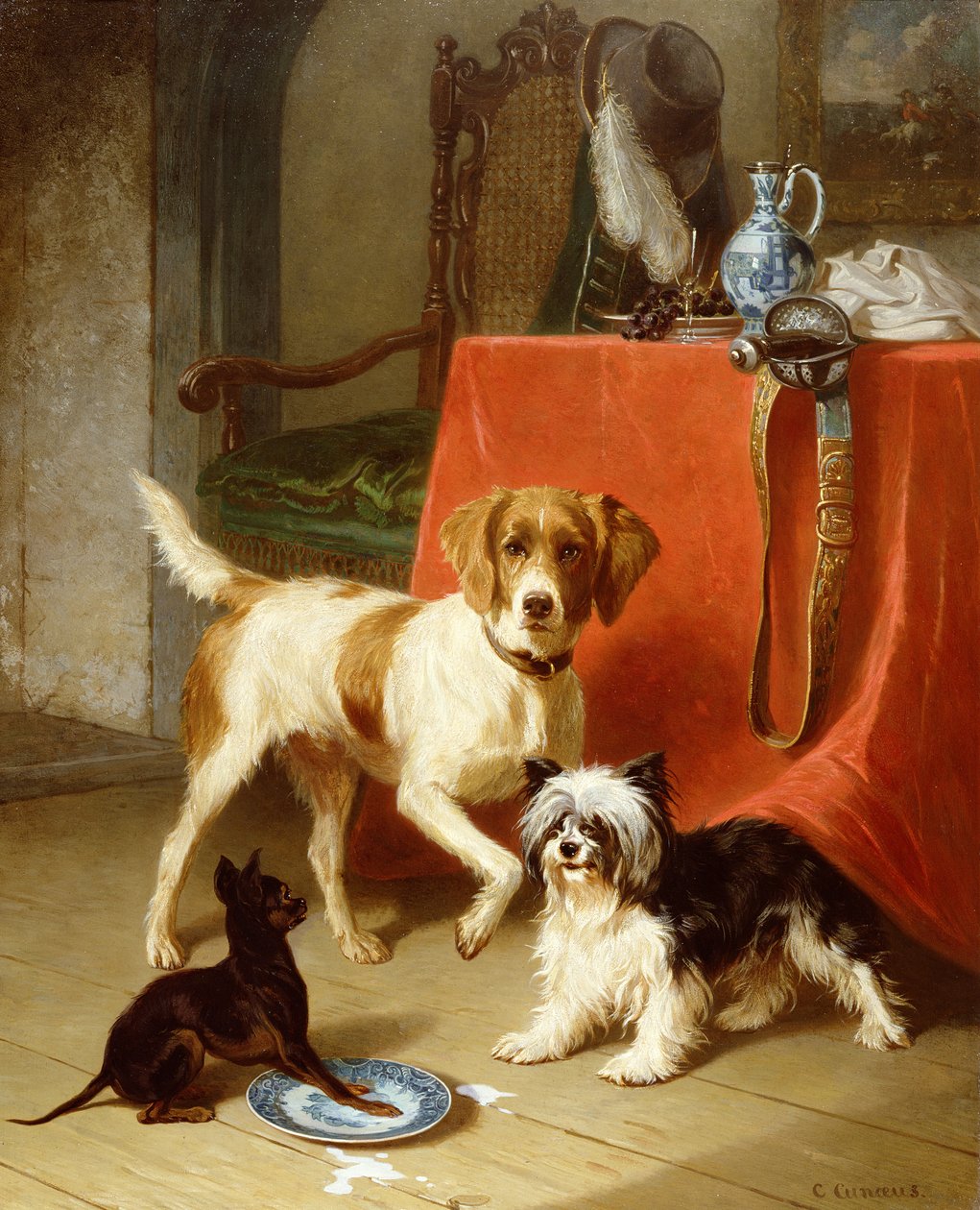 Três cachorros de Conradyn Cunaeus