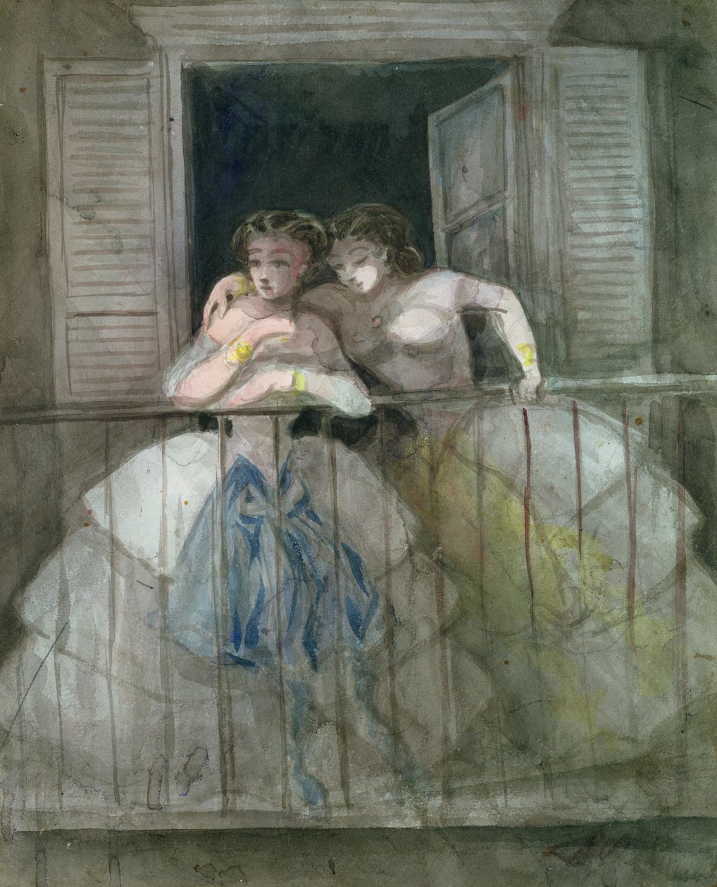 Meninas na Varanda, 1855-60 de Constantin Guys