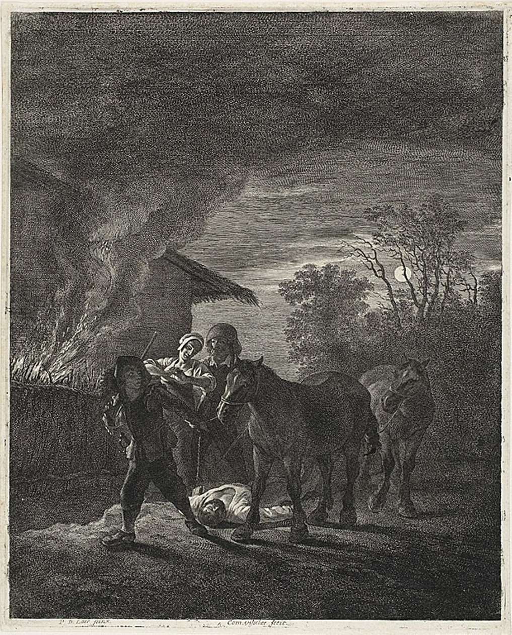 Uma cena de luar de Cornelis Visscher