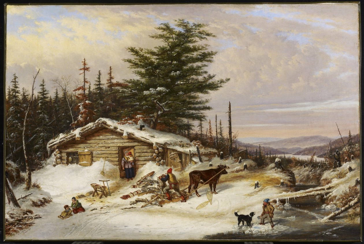 Log House do Settler de Cornelius Krieghoff