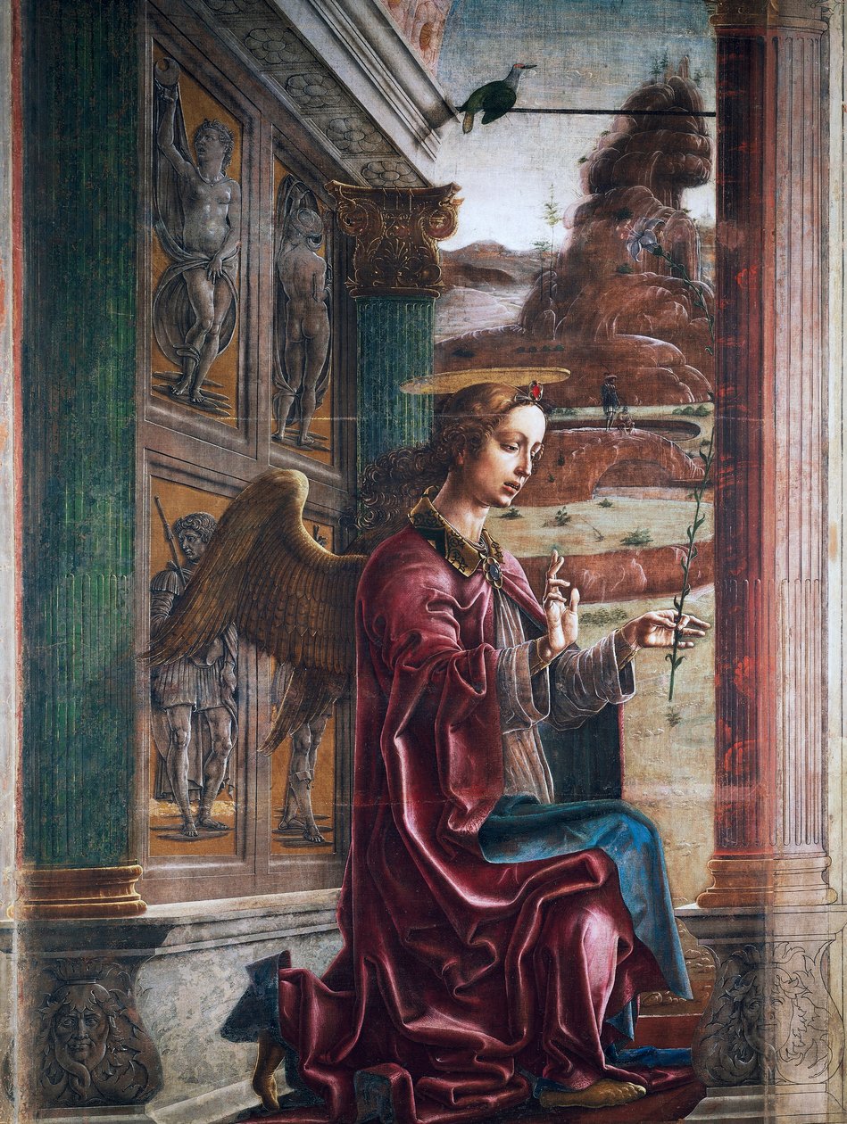 Anjo, detalhe da Anunciação de Cosimo Tura