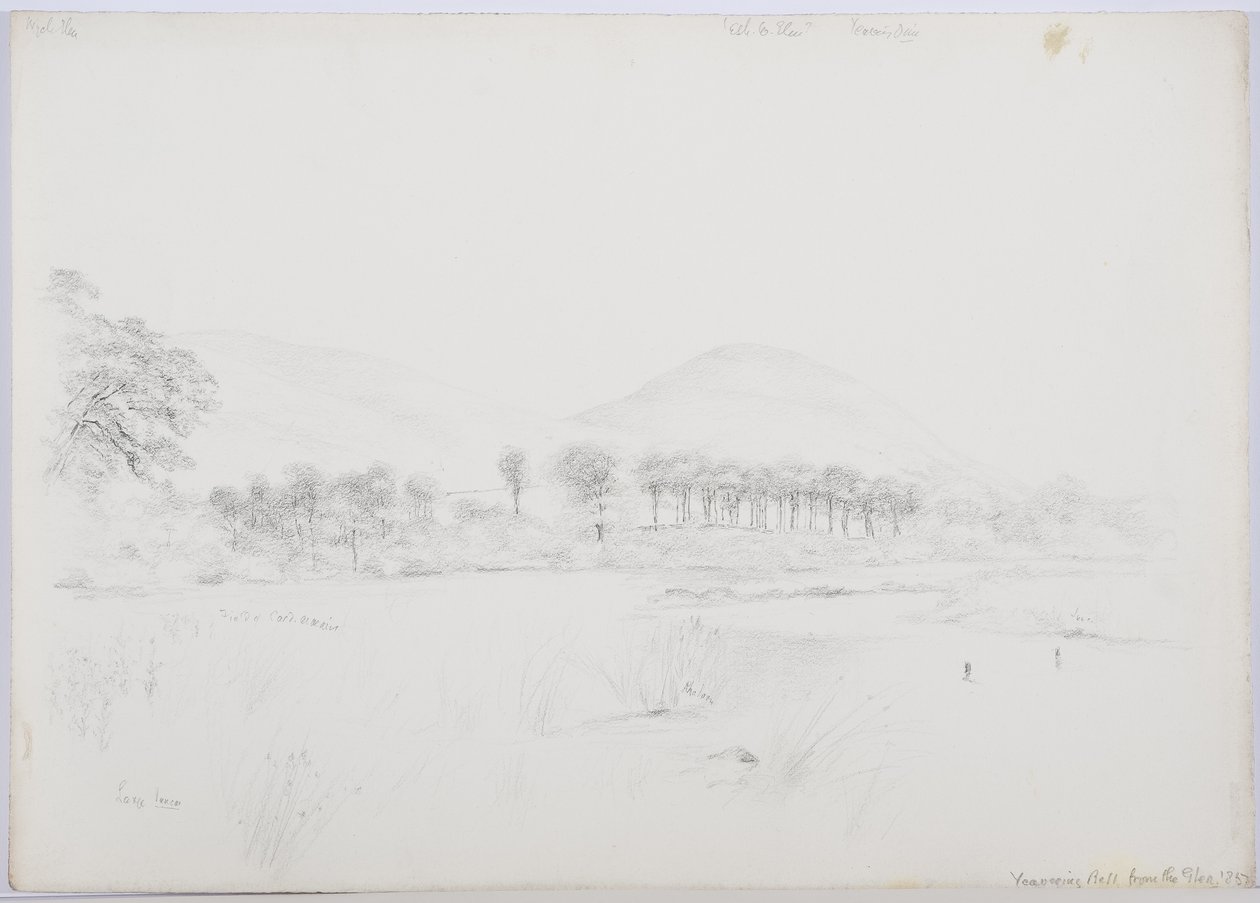 Yeavering Bell do vale, 1867 de Daniel Oliver