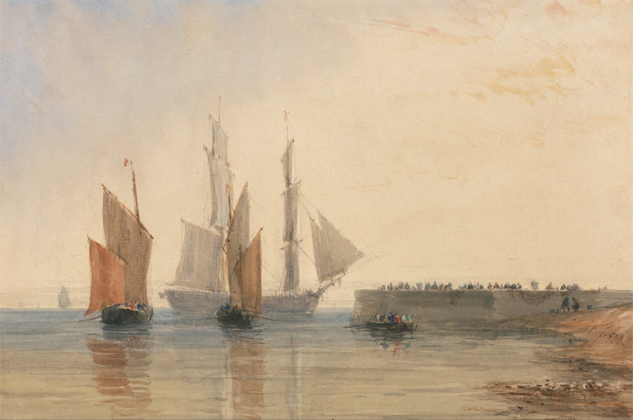 Entrada, para, calais, porto de David Cox