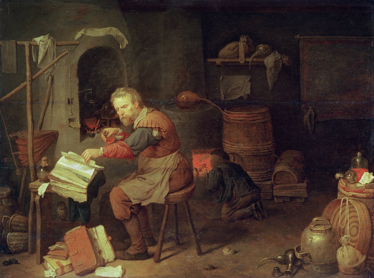 Oficina do Alquimista de David III Ryckaert