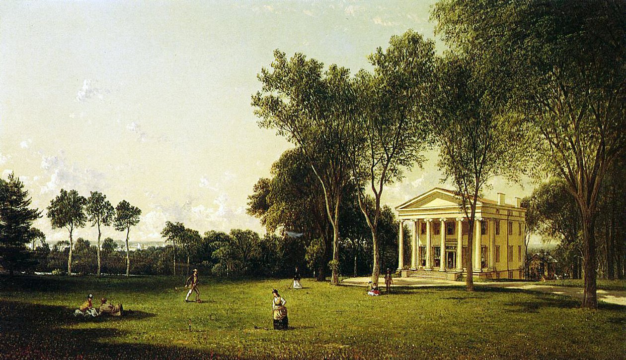 Um jogo de Croquet, 1873 de David Johnson