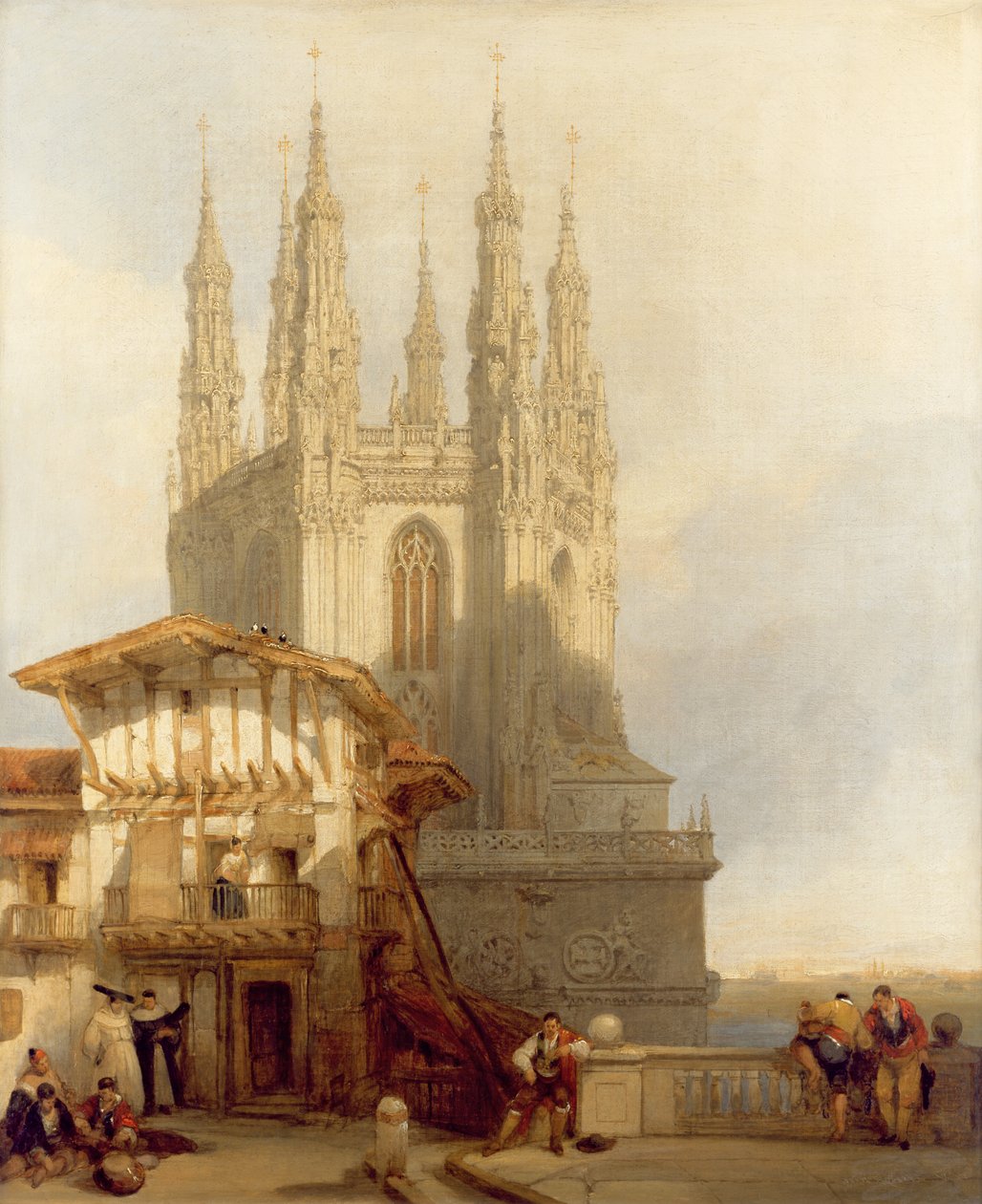 A entrada para o transepto norte, Catedral de Burgos, 1835 de David Roberts