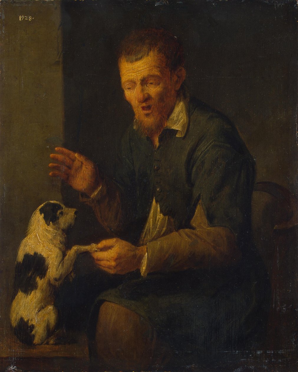 Camponês com um cachorro de David Ryckaert
