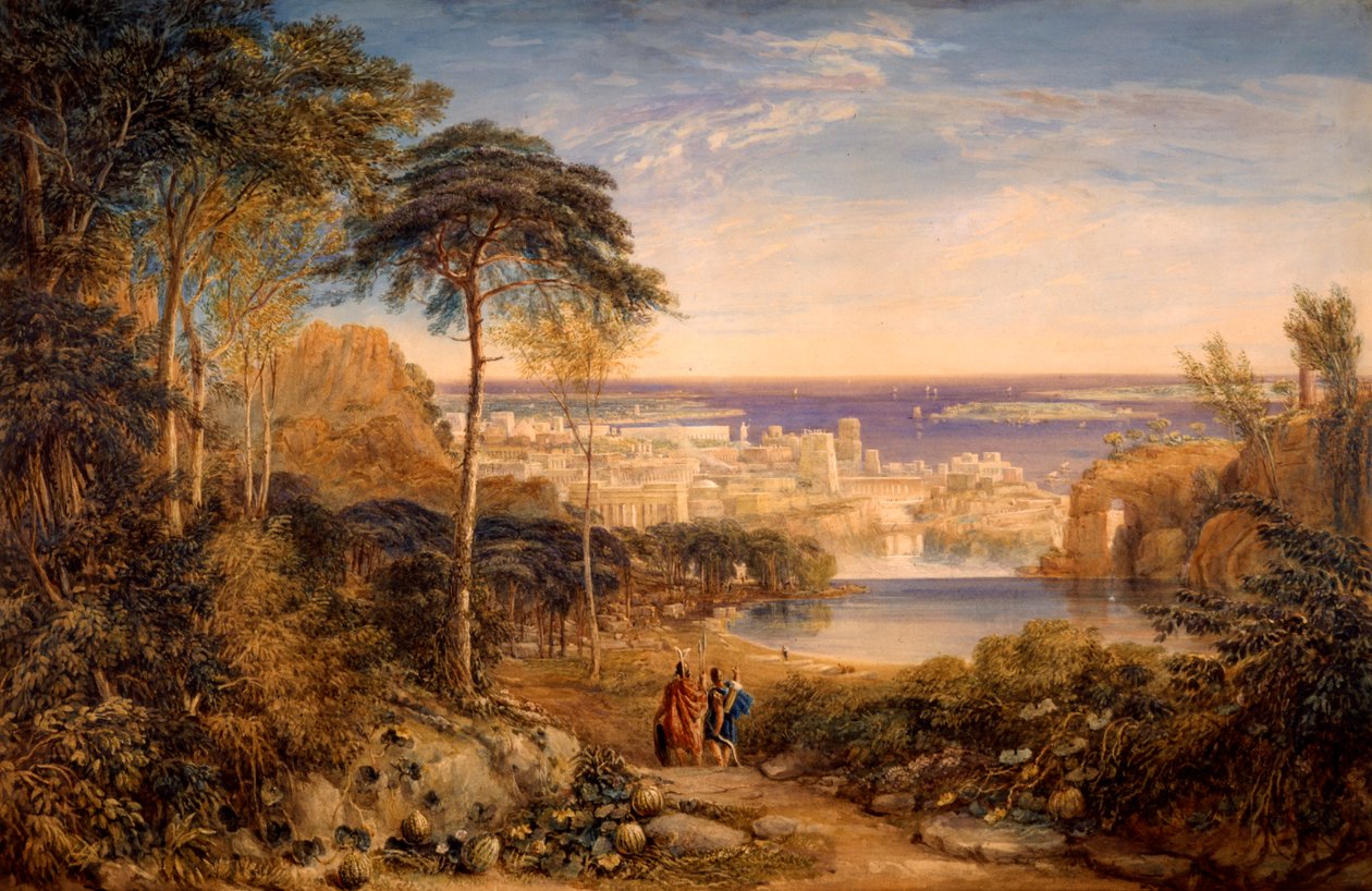 Cartago: Enéias e Achates, 1825 de David Cox