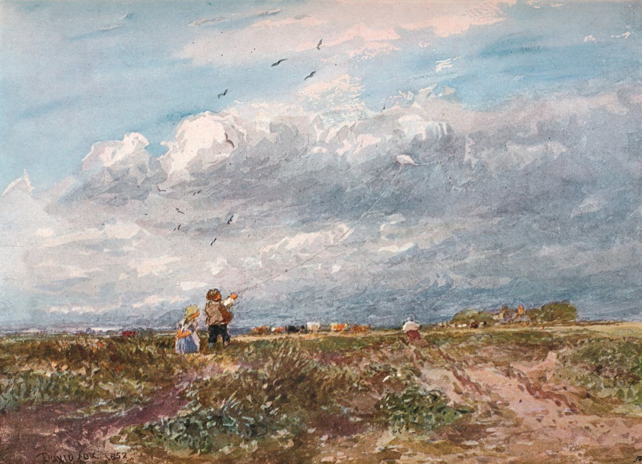 Empinando pipa, 1852 de David Cox the elder