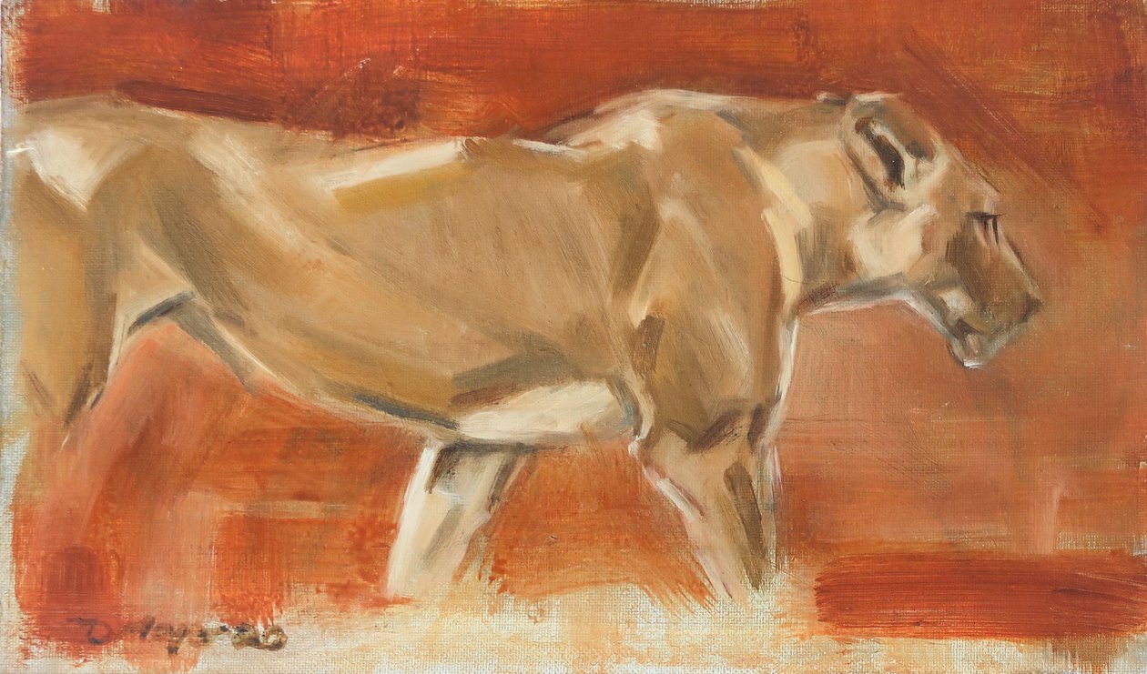 Leoa, 2019 (óleo sobre tela) de David Mayer