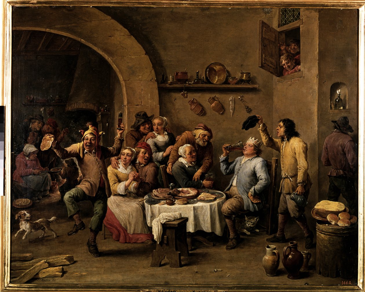 O Rei bebe de David Teniers the Younger