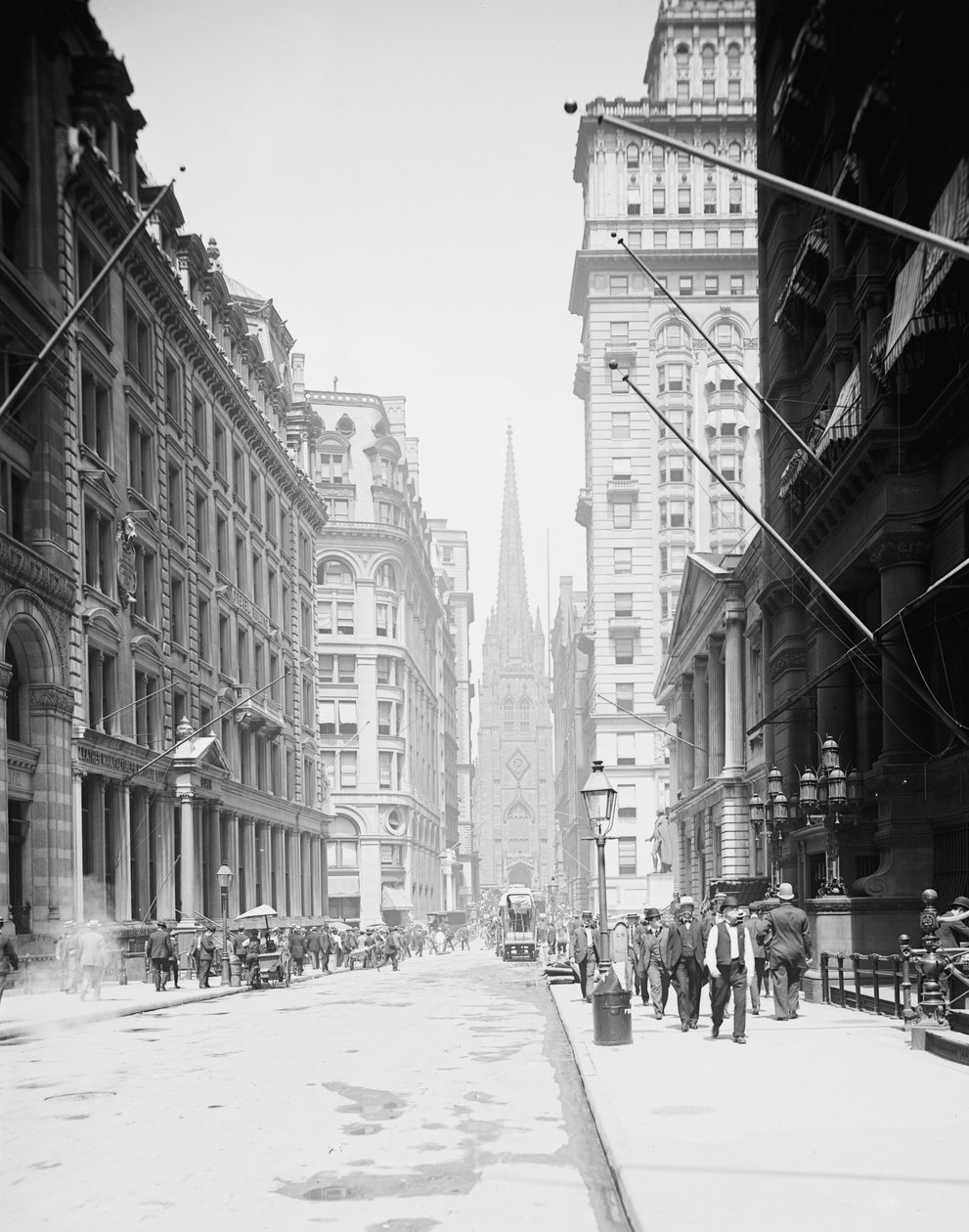 Wall Street e Igreja da Trindade, Nova York, NY, 1903 de Detroit Publishing Co.