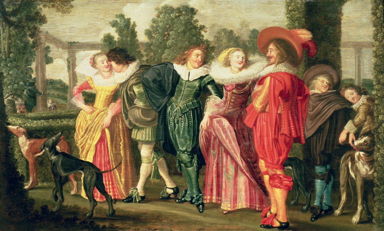 Um passeio no jardim, c.1623 de Dirck Hals