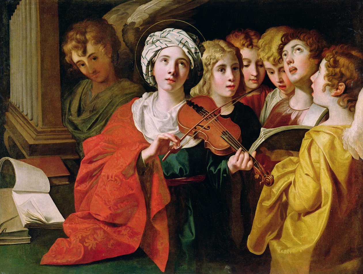 Santa Cecília com um coro de Domenichino