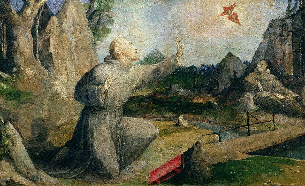 São Francisco de Assis Recebendo os Estigmas, 1537 de Domenico di Pace Beccafumi  