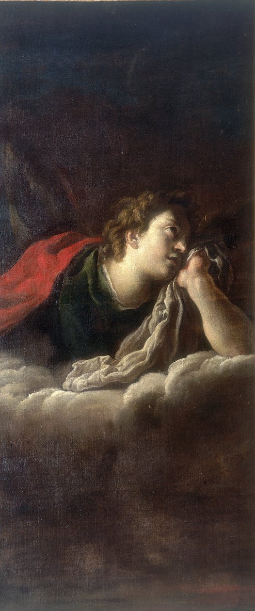 Angel, pintado por Domenico Fetti, conservado no Galleria Estense em Modena de Domenico Fetti or Feti