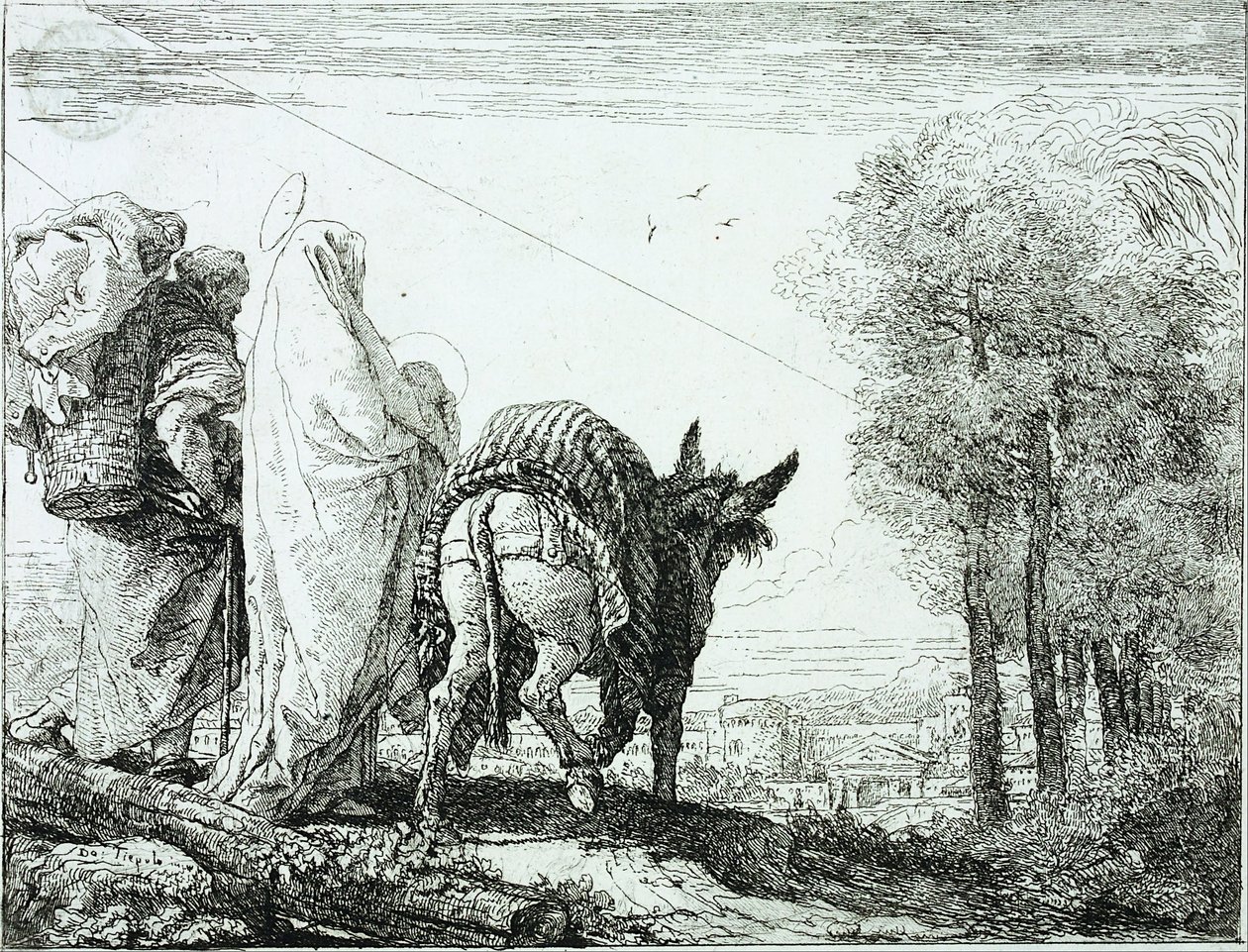 A fuga para o Egito de Domenico Tiepolo