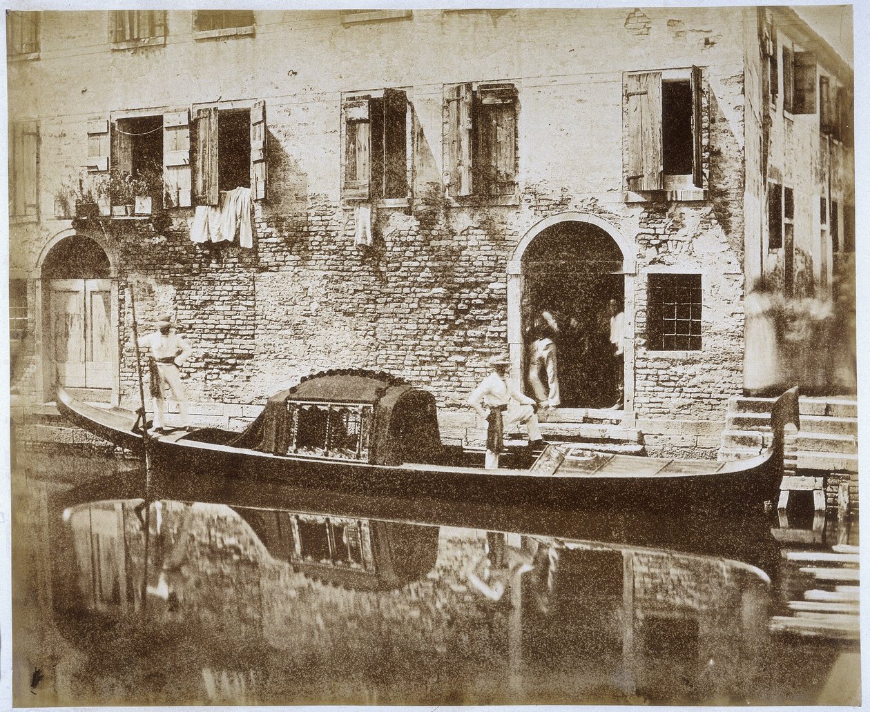 Gôndola em Veneza, c.1855 de Domenico Bresolin
