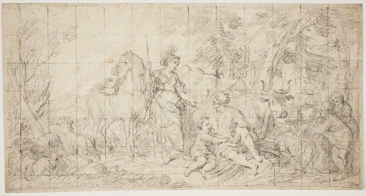 Erminia e os pastores de Domenico Corvi