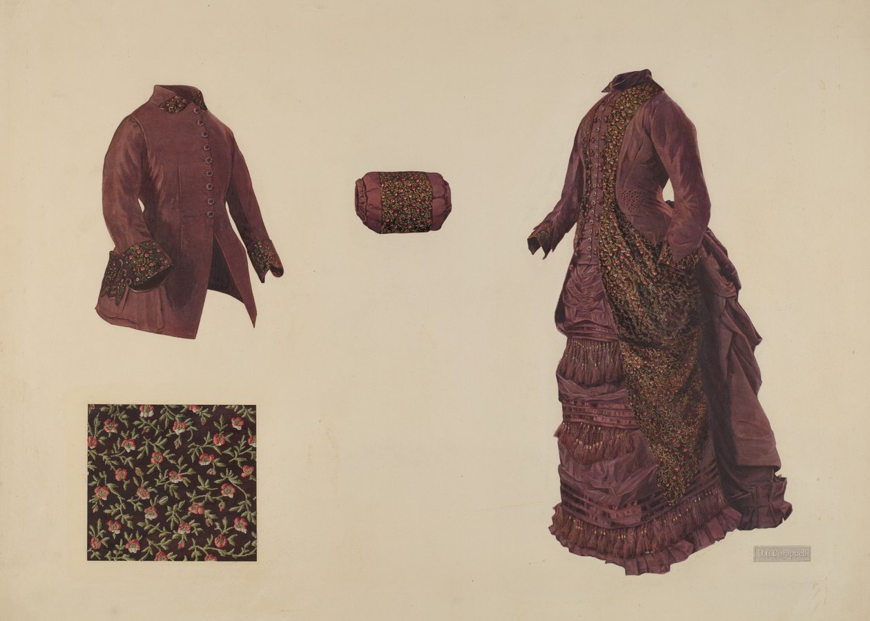 Vestido, casaco e manta de Douglas Campbell
