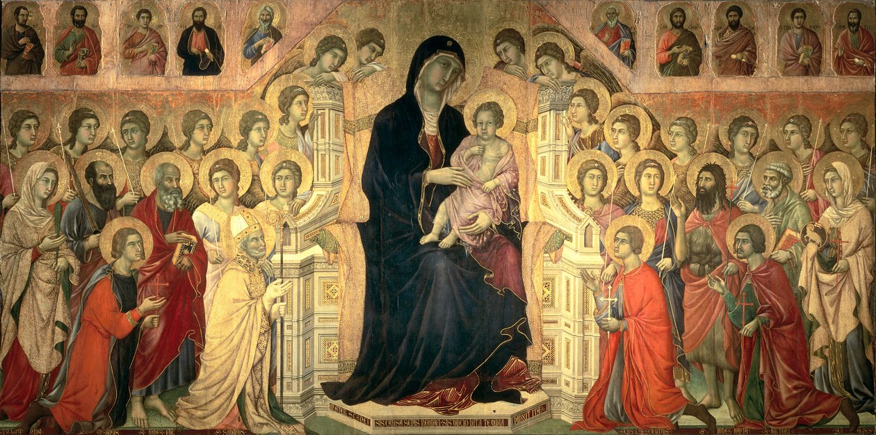 A Maesta, 1308-11 (tempera no painel) de Duccio di Buoninsegna