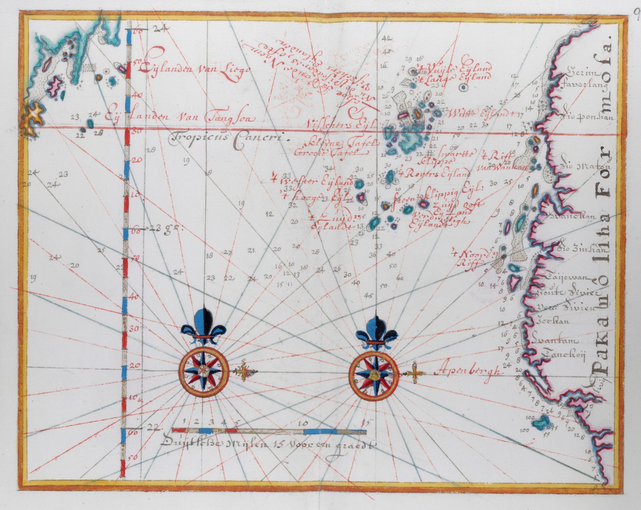 Mapa de Formosa (Taiwan) de Dutch School