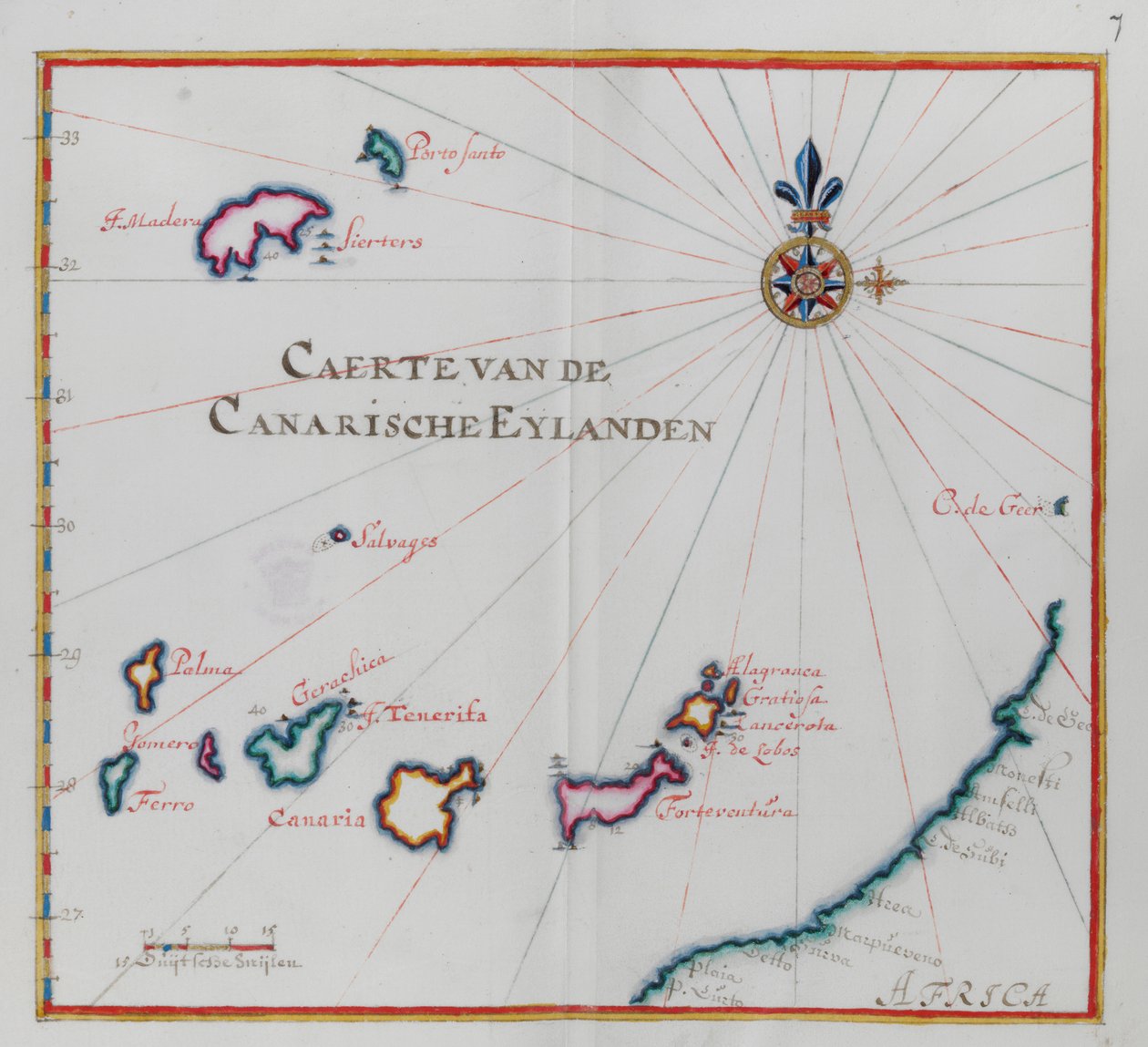 Mapa das Ilhas Canárias. de Dutch School