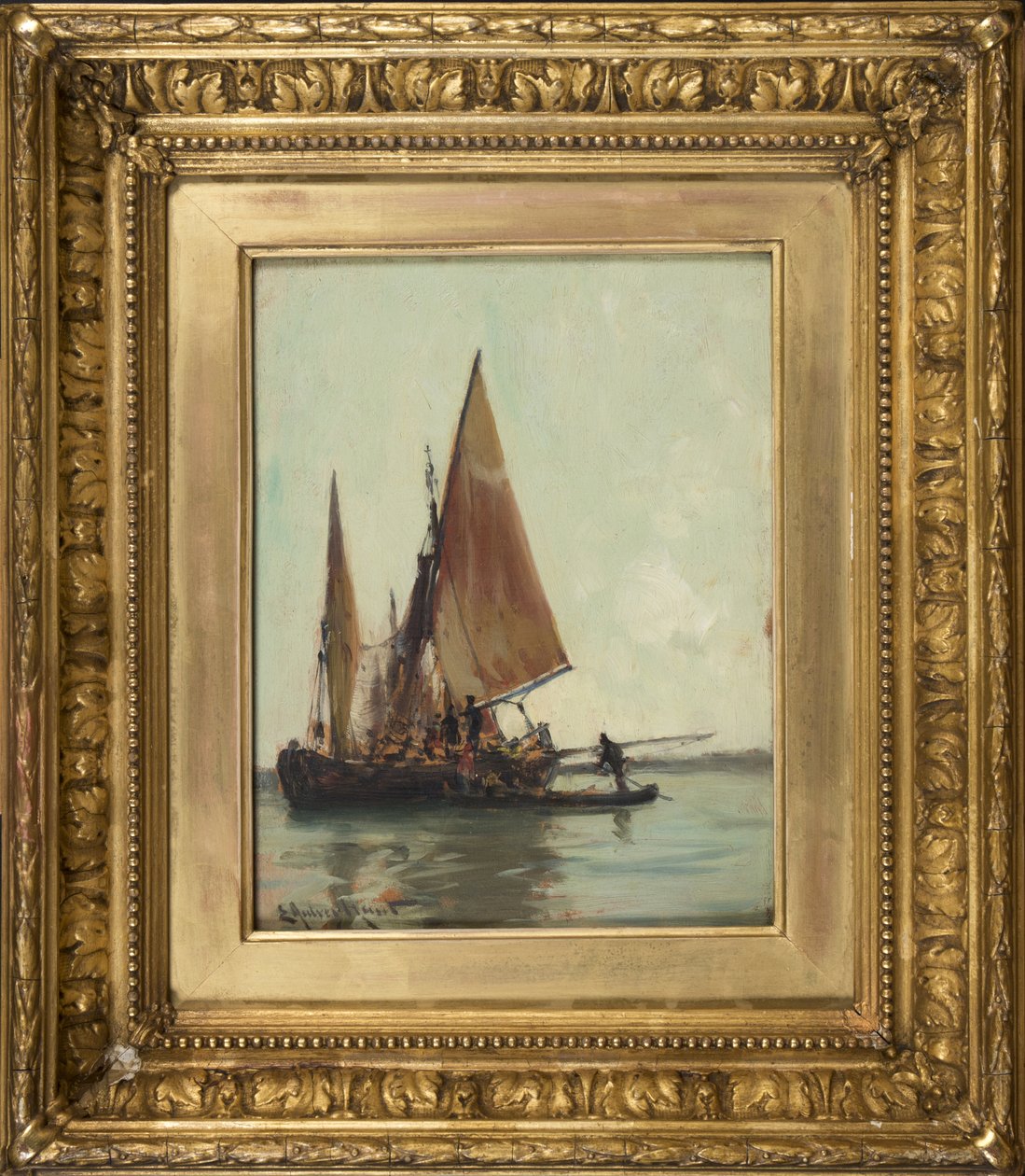 Barcaça veneziana na lagoa de E. Aubrey Hunt