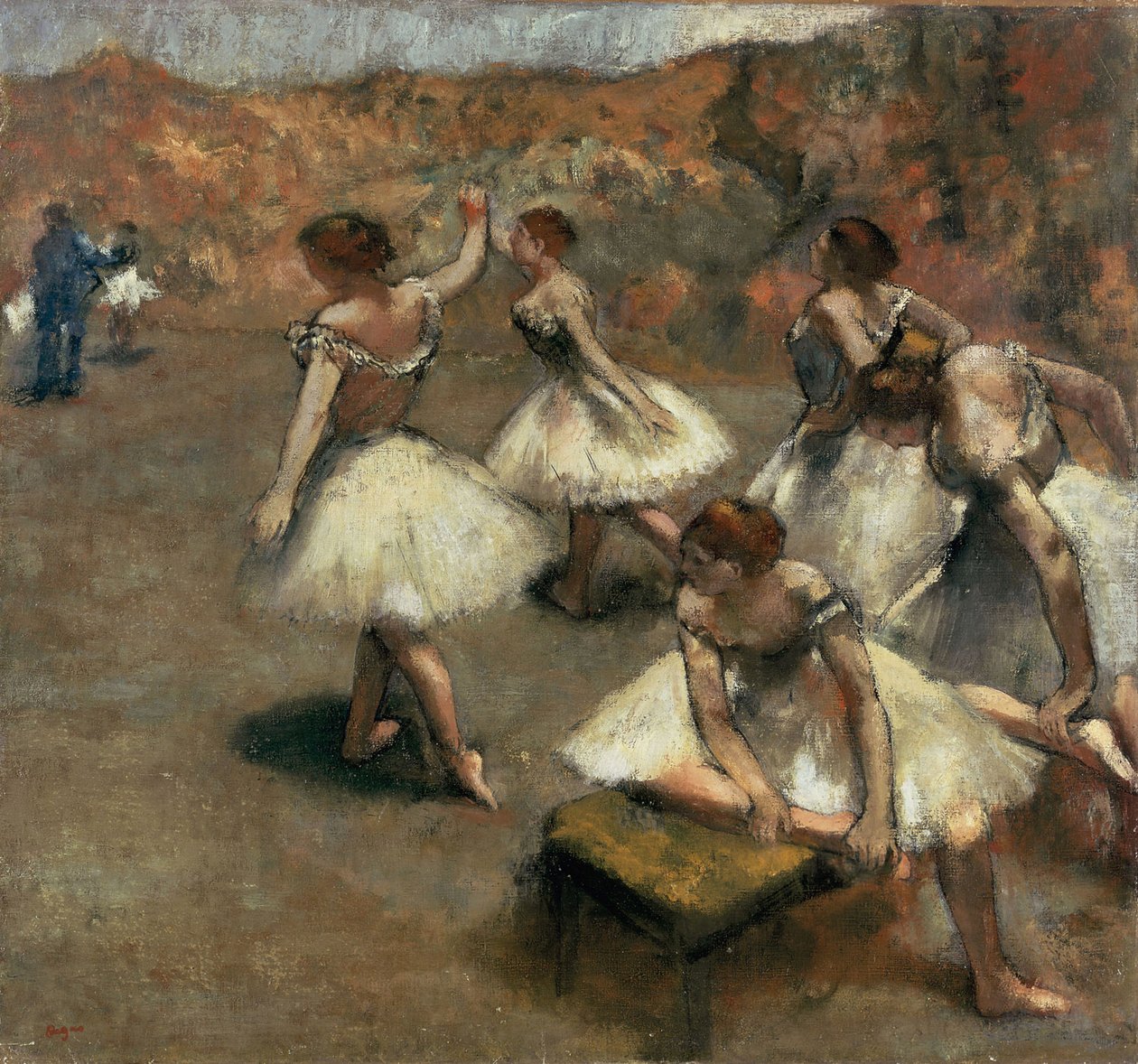 Dançarinos no palco de Edgar Degas
