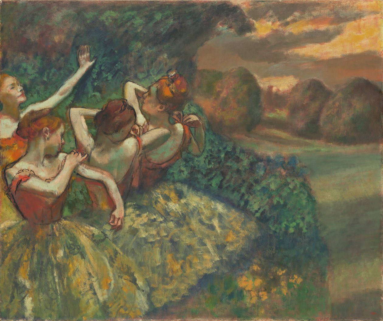 Quatro dançarinos, c.1899 de Edgar Degas