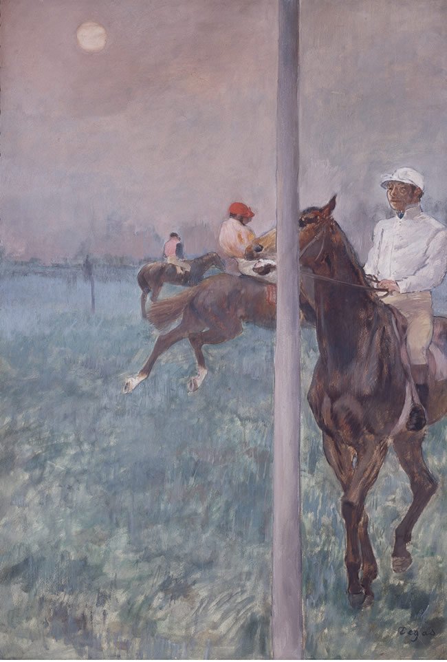 Jockeys antes da corrida de Edgar Degas