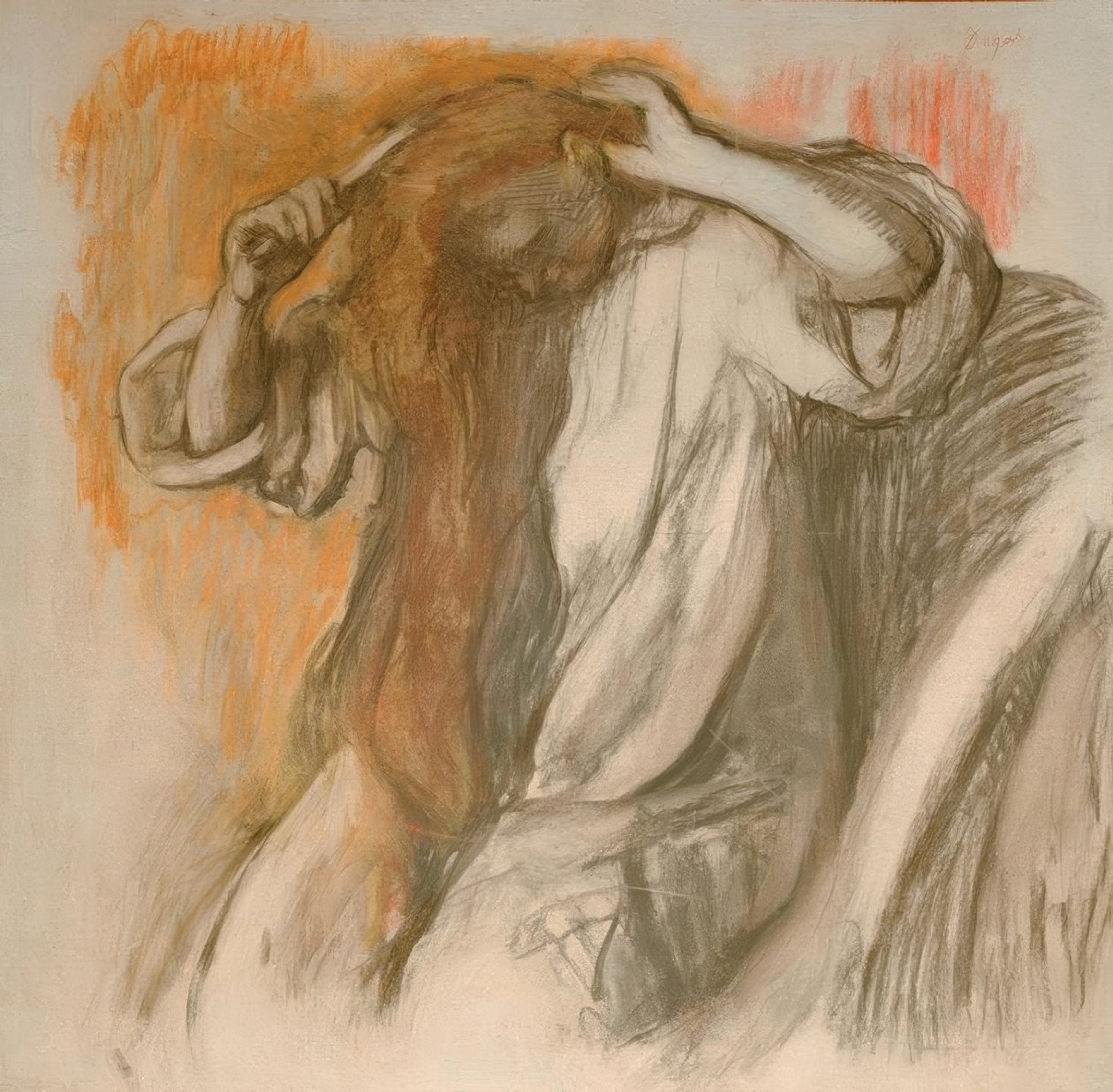 Pentear da mulher de Edgar Degas