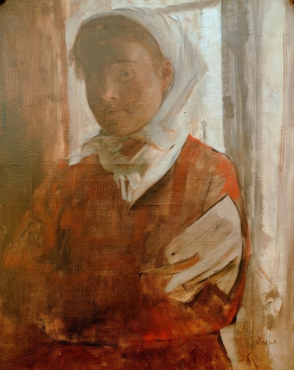 Jovem mulher com lenço branco de Edgar Degas