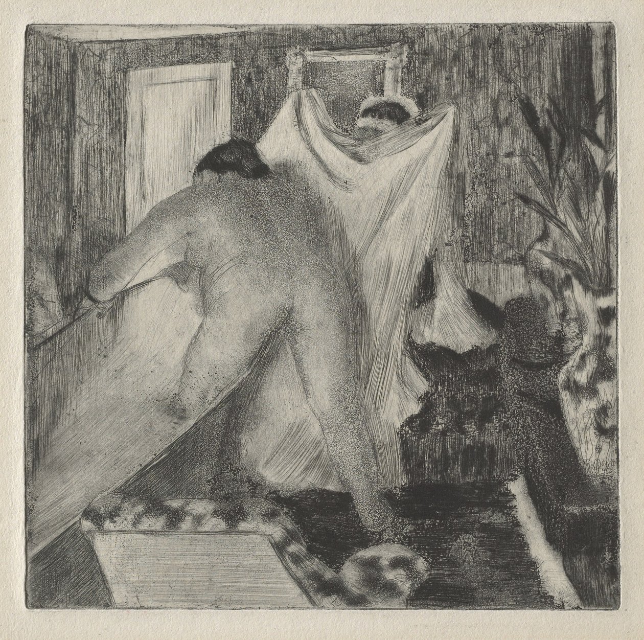 Saindo do banho, c.1878-80 de Edgar Degas