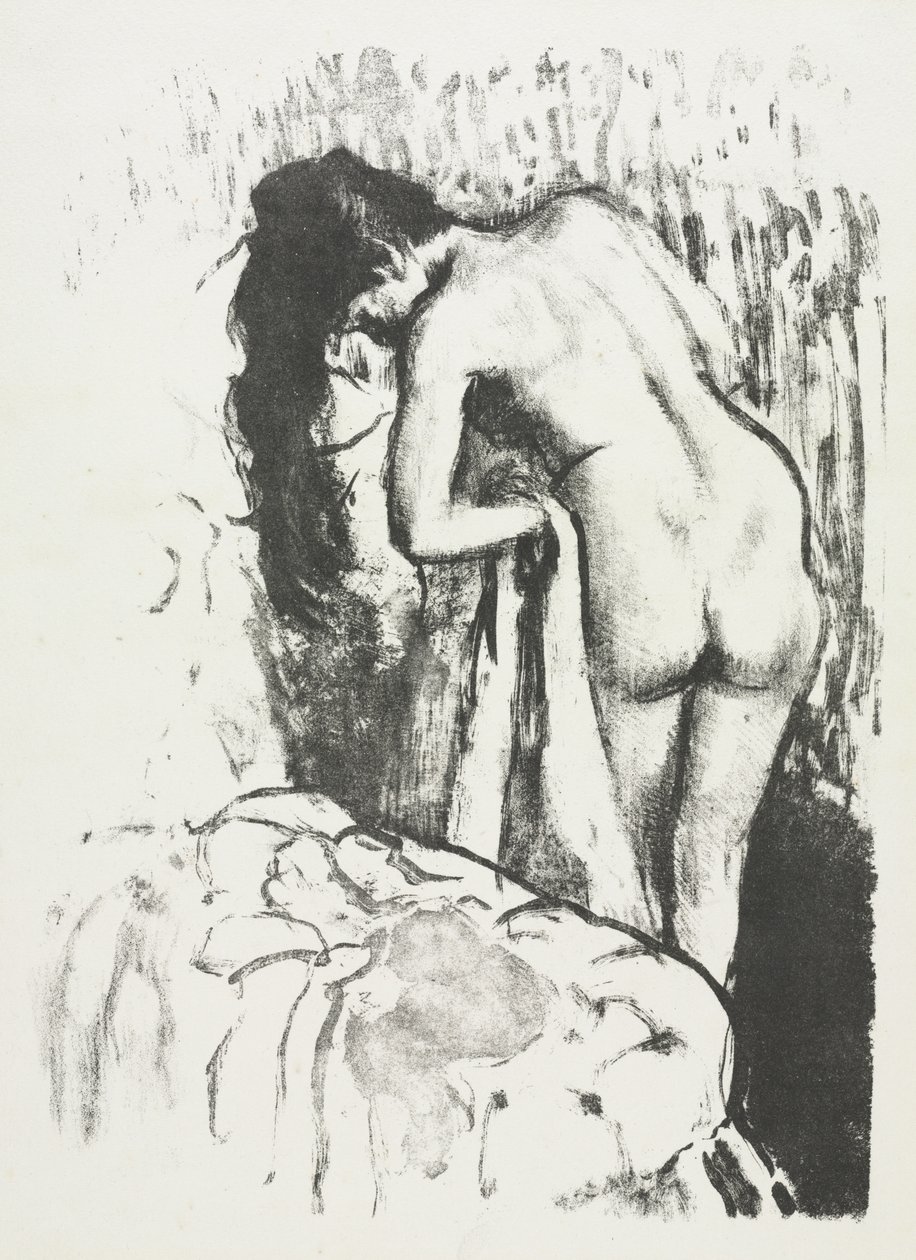 Mulher nua em pé, se secando de Edgar Degas
