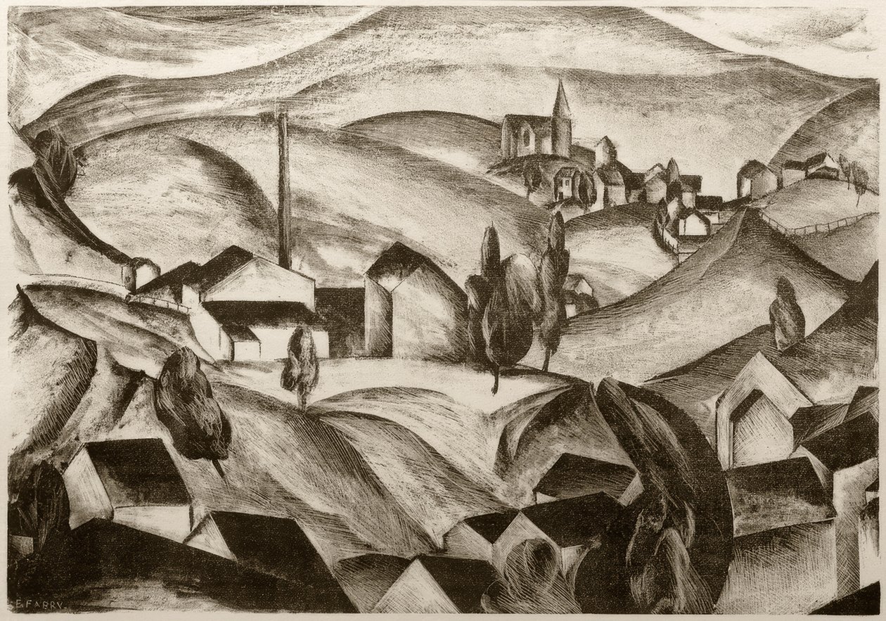 Paisagem com casas de Edmund Fabry