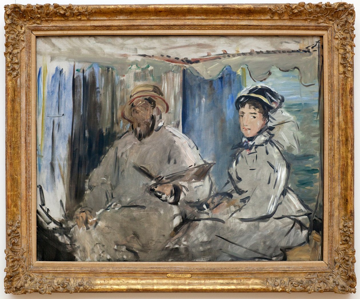 Claude Monet com sua esposa Camille, 1874 de Édouard Manet