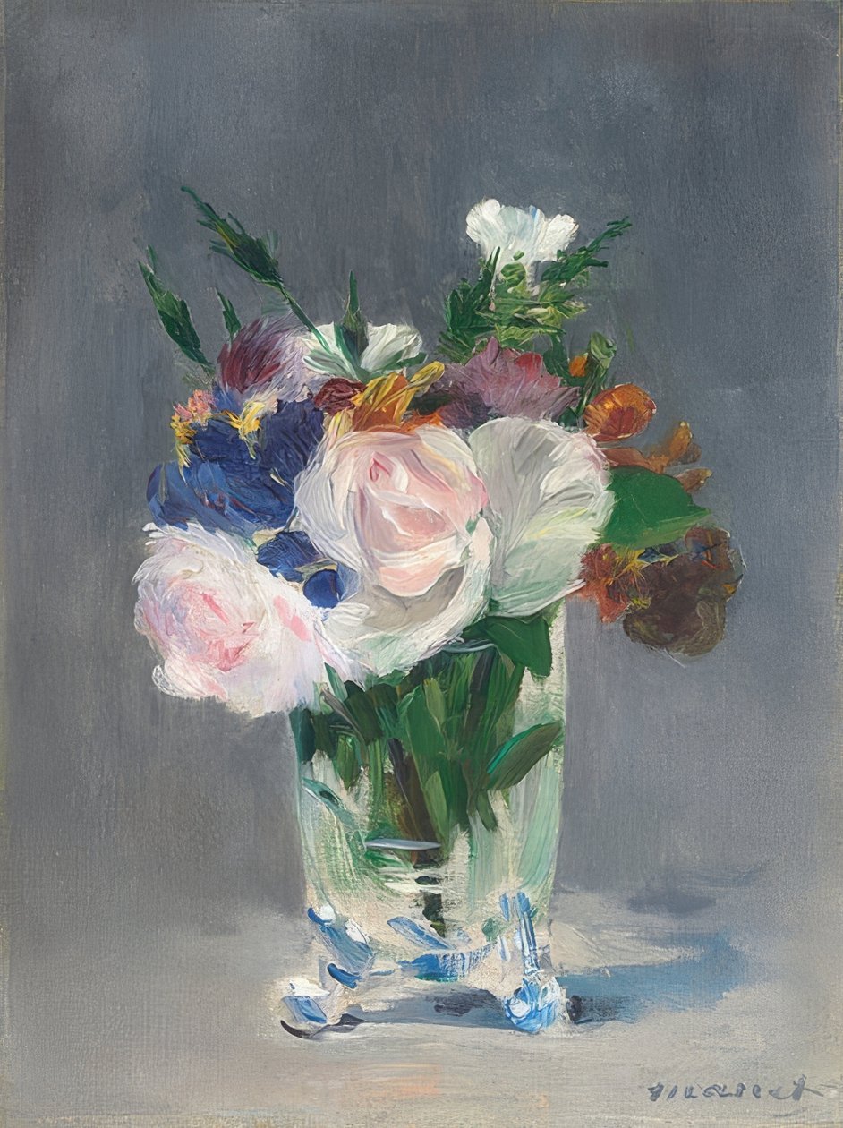 Flores em um vaso de cristal. Por volta de 1882 de Édouard Manet