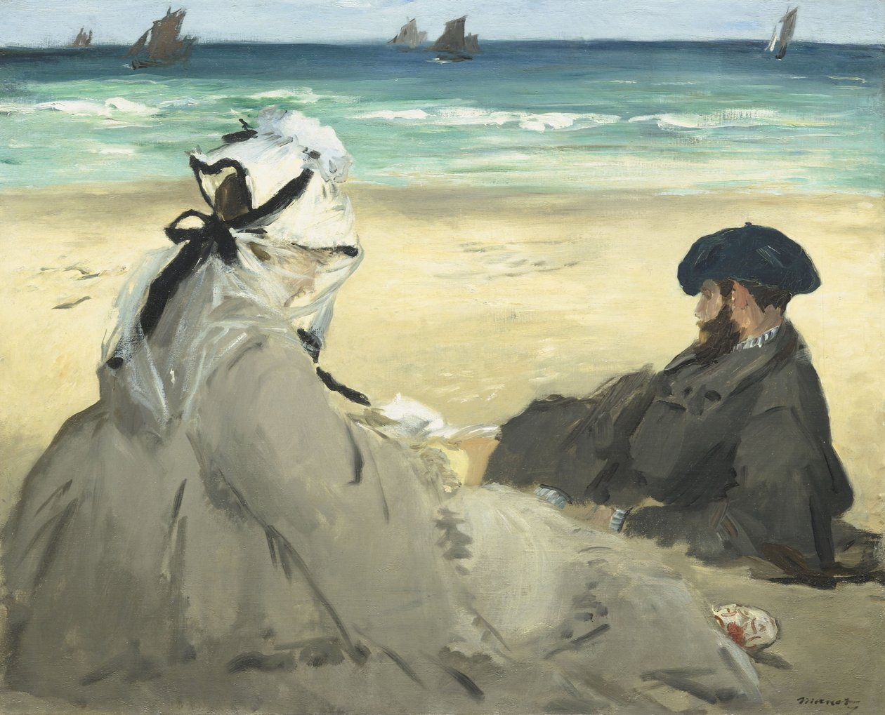 Na praia de Édouard Manet