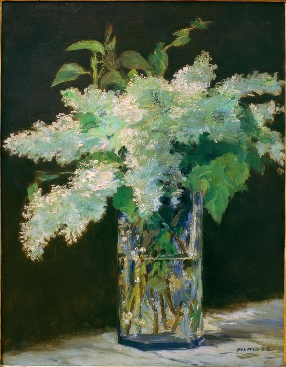 Vaso de flores, lilases brancas de Édouard Manet