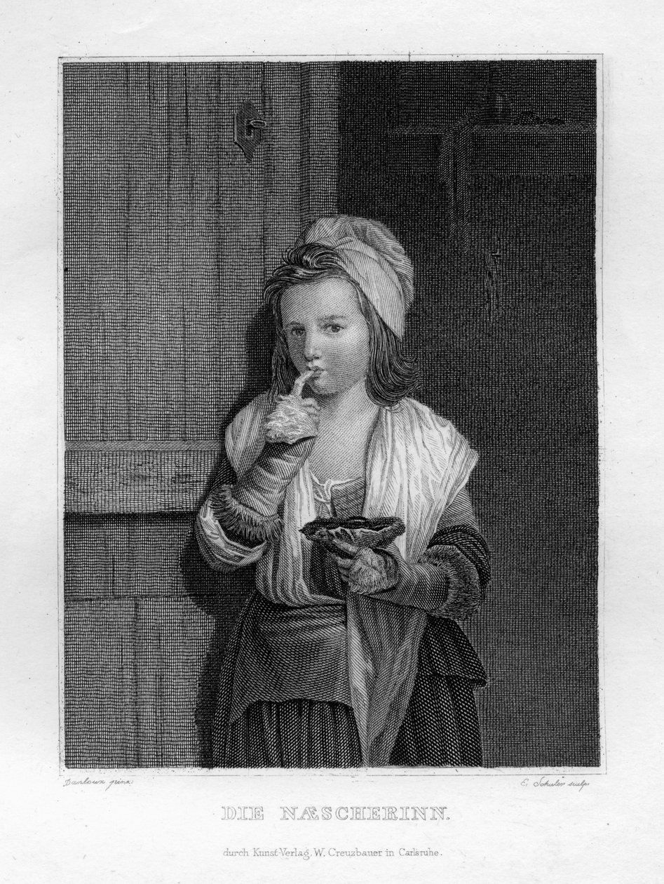Garota comendo, c1833 de Edouard Schuler