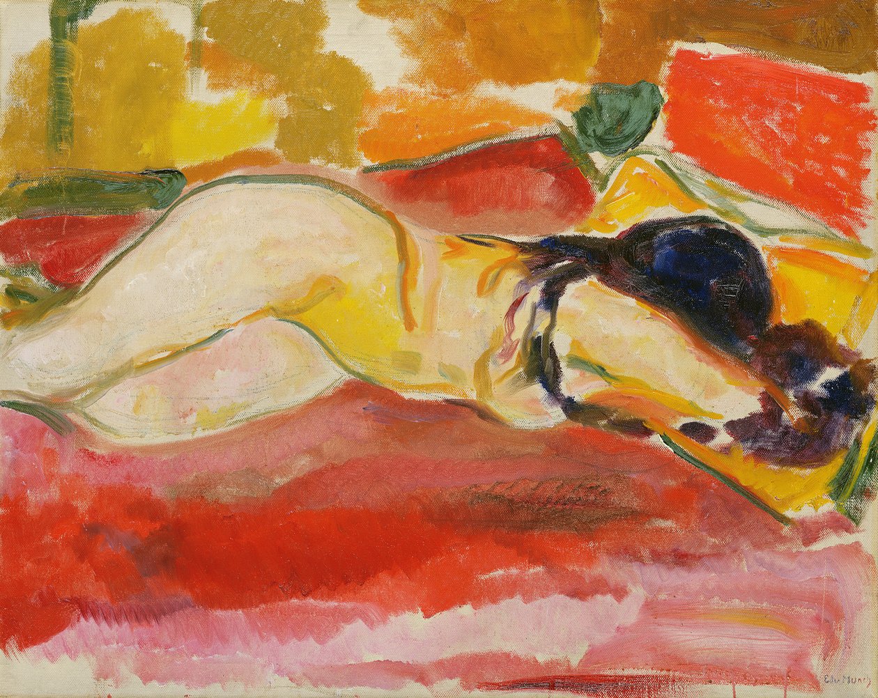 Nu feminino reclinado de Edvard Munch