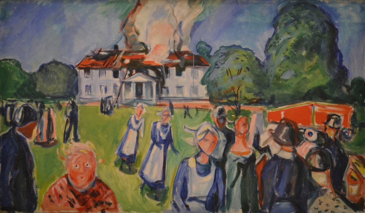 A casa está queimando de Edvard Munch
