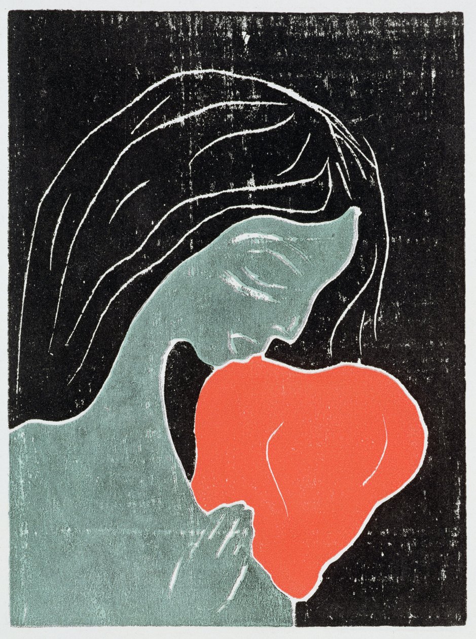 Mulher, com, um, cão de Edvard Munch