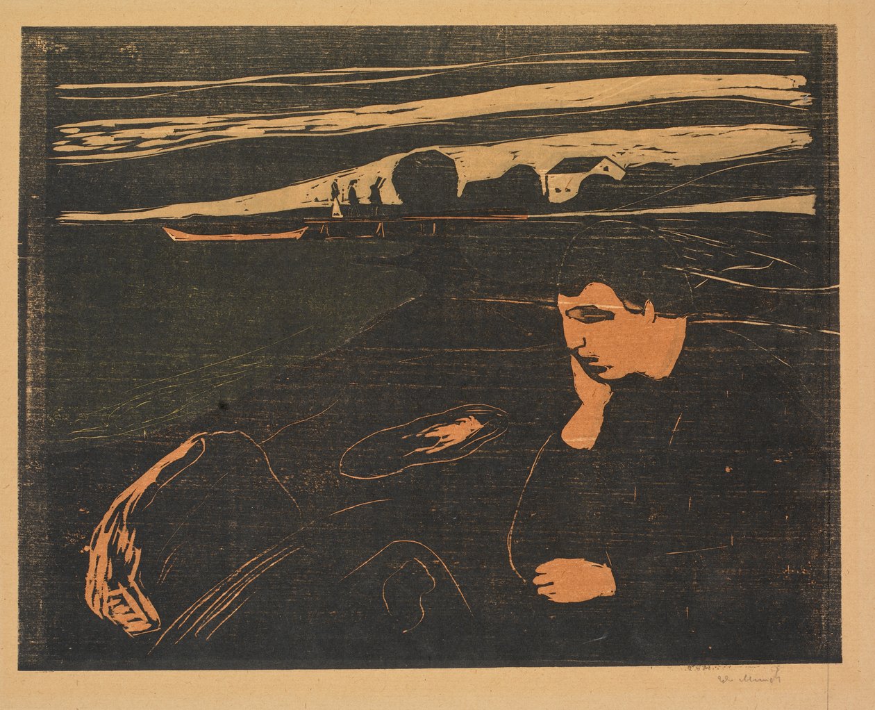Tarde. Na Praia (Melancolia) de Edvard Munch