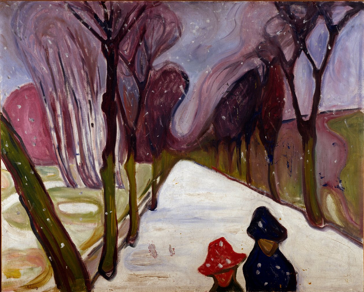 Allee em um redemoinho de neve de Edvard Munch